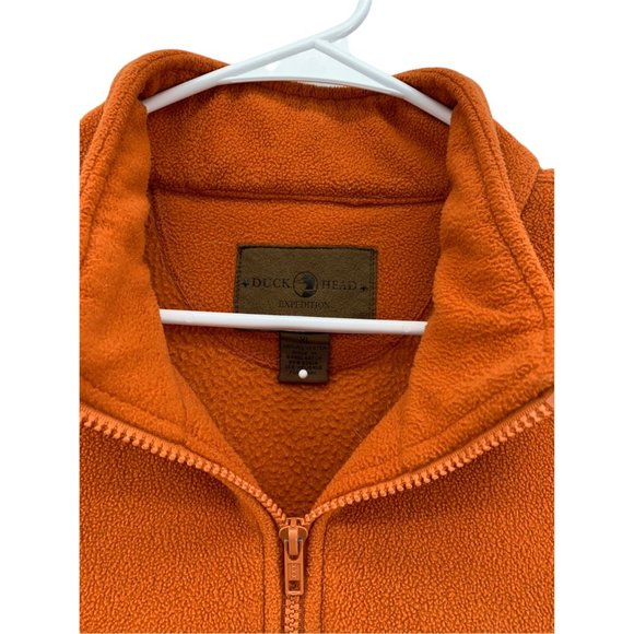 DUCK HEAD Shirt Men's Long Sleeve 1/4 Zip Sweatshirt Orange Size Extra Large - Picture 7 of 12